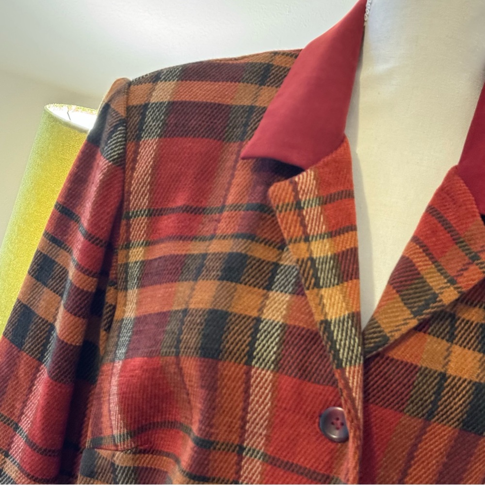Lady Dorby Tweed Style Jacket plaid size 20WP - Picture 4 of 8